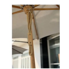 VERONA 350cm BEIGE fabric Teak frame garden umbrella — photo 9